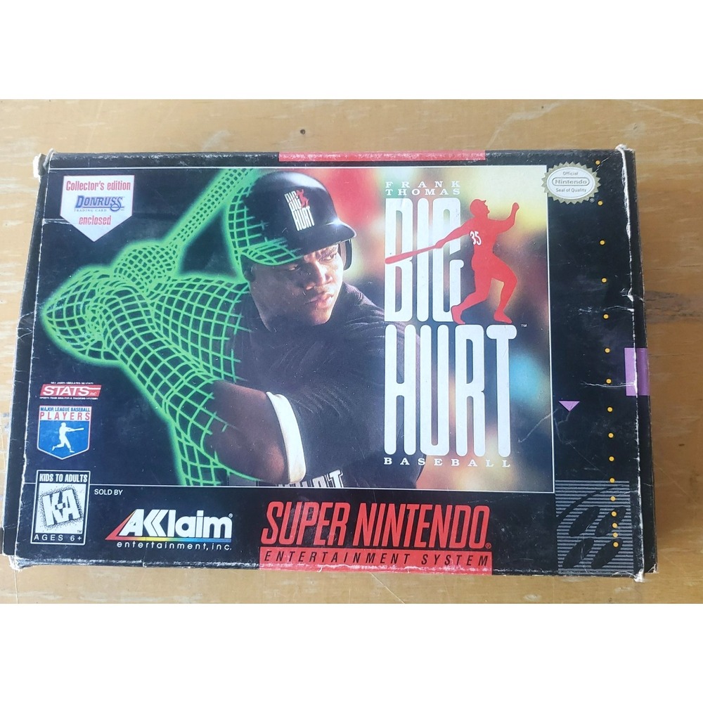 Frank Thomas Big Hurt Baseball SNES Authentic Good Condition w poster manual
